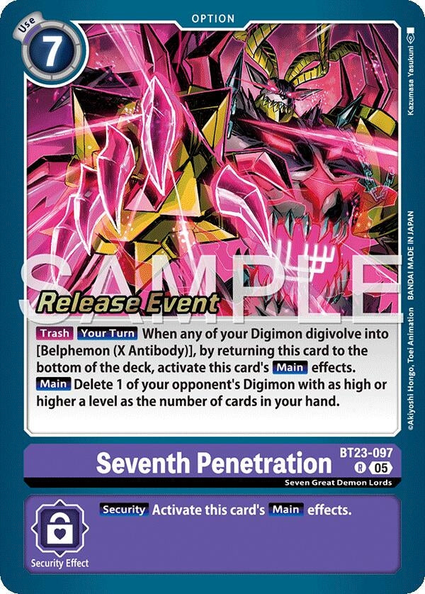 Image for Seventh Penetration (BT23-097 R) (Hackers' Slumber Release Event Cards) - Digimon Card Game