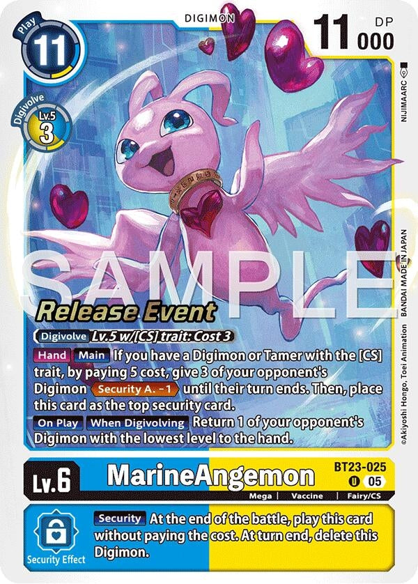 Image for Marine Angemon (BT23-025 U) (Hackers' Slumber Release Event Cards) - Digimon Card Game