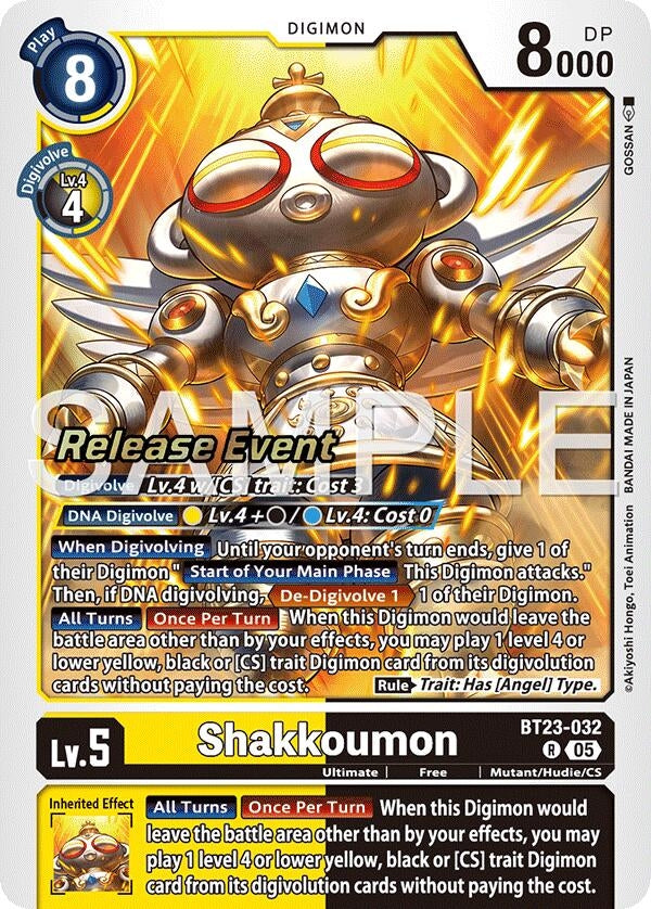 Image for Shakkoumon (BT23-032 R) (Hackers' Slumber Release Event Cards) - Digimon Card Game