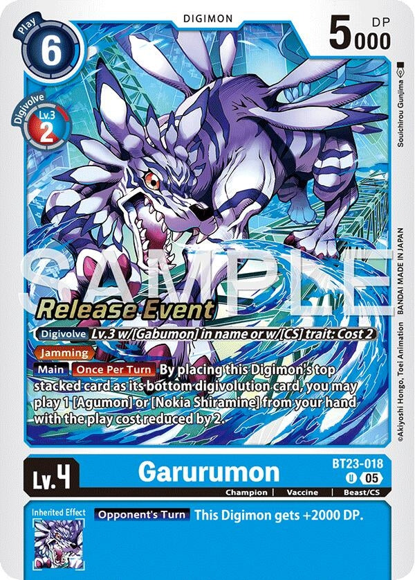 Image for Garurumon (BT23-018 U) (Hackers' Slumber Release Event Cards) - Digimon Card Game