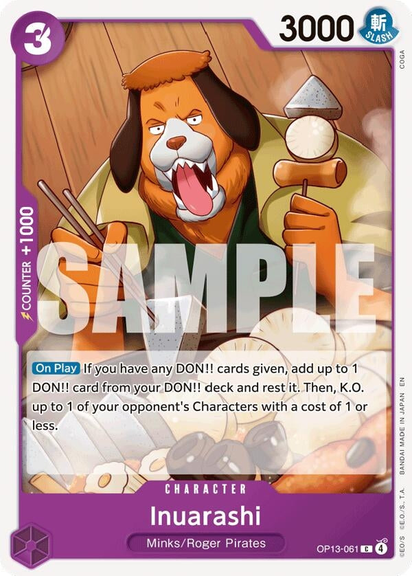 Image for Inuarashi (OP13-061) (Carrying On His Will) - One Piece Card Game