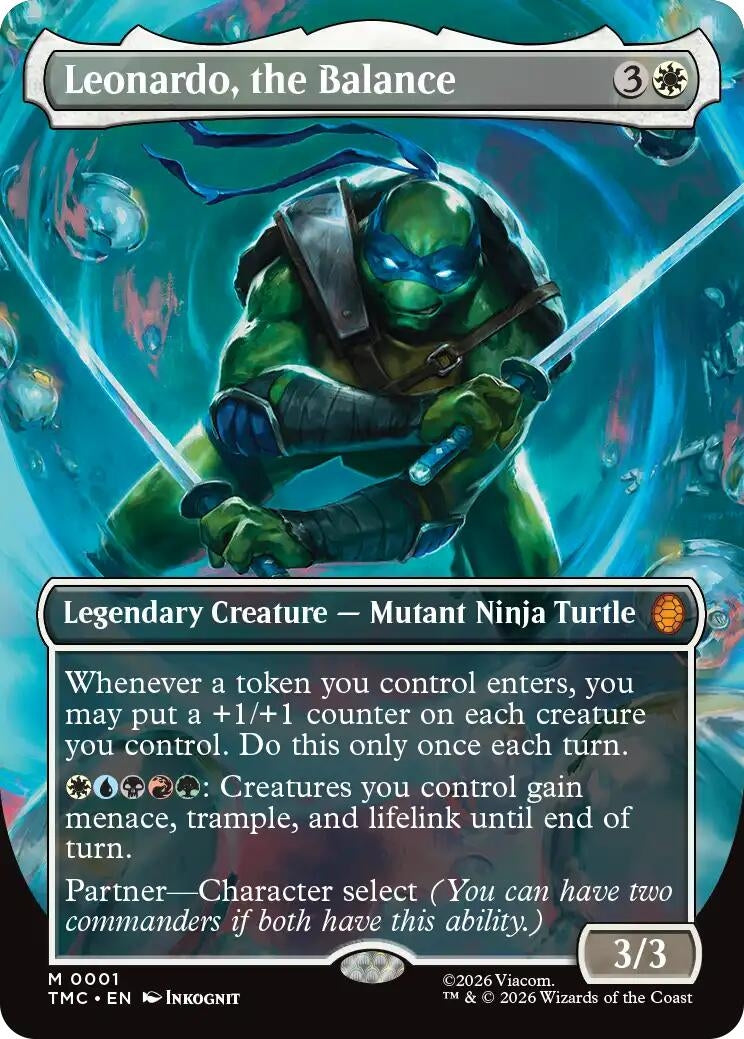 Image for Leonardo, the Balance (Borderless) (1) (Commander: Teenage Mutant Ninja Turtles) - Magic: The Gathering