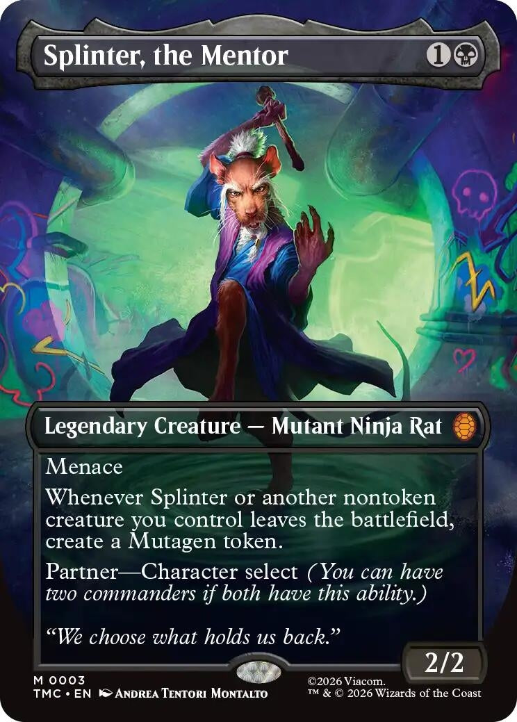 Image for Splinter, the Mentor (Borderless) (3) (Commander: Teenage Mutant Ninja Turtles) - Magic: The Gathering