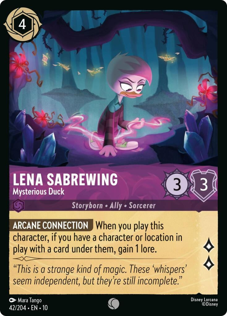 Image for Lena Sabrewing - Mysterious Duck (42/204) (Whispers in the Well) - Disney Lorcana