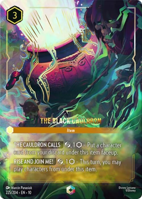 Image for The Black Cauldron (Enchanted) (225/204) (Whispers in the Well) - Disney Lorcana