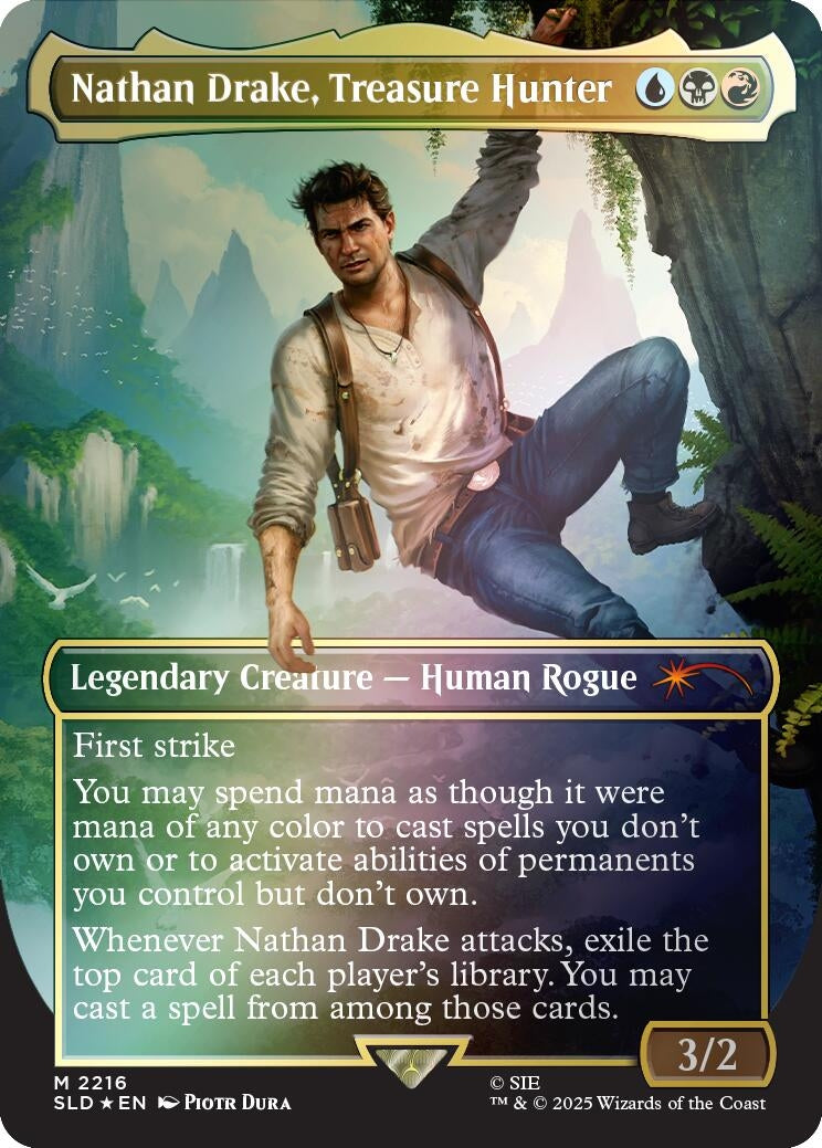 Image for Nathan Drake, Treasure Hunter (Rainbow Foil) (2216) (Secret Lair Drop Series) - Magic: The Gathering