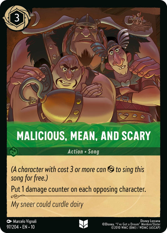 Image for Malicious, Mean, and Scary (97/204) (Whispers in the Well) - Disney Lorcana