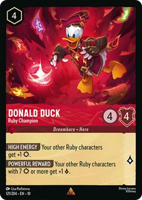 Image for Donald Duck - Ruby Champion (121/204) (Whispers in the Well) - Disney Lorcana