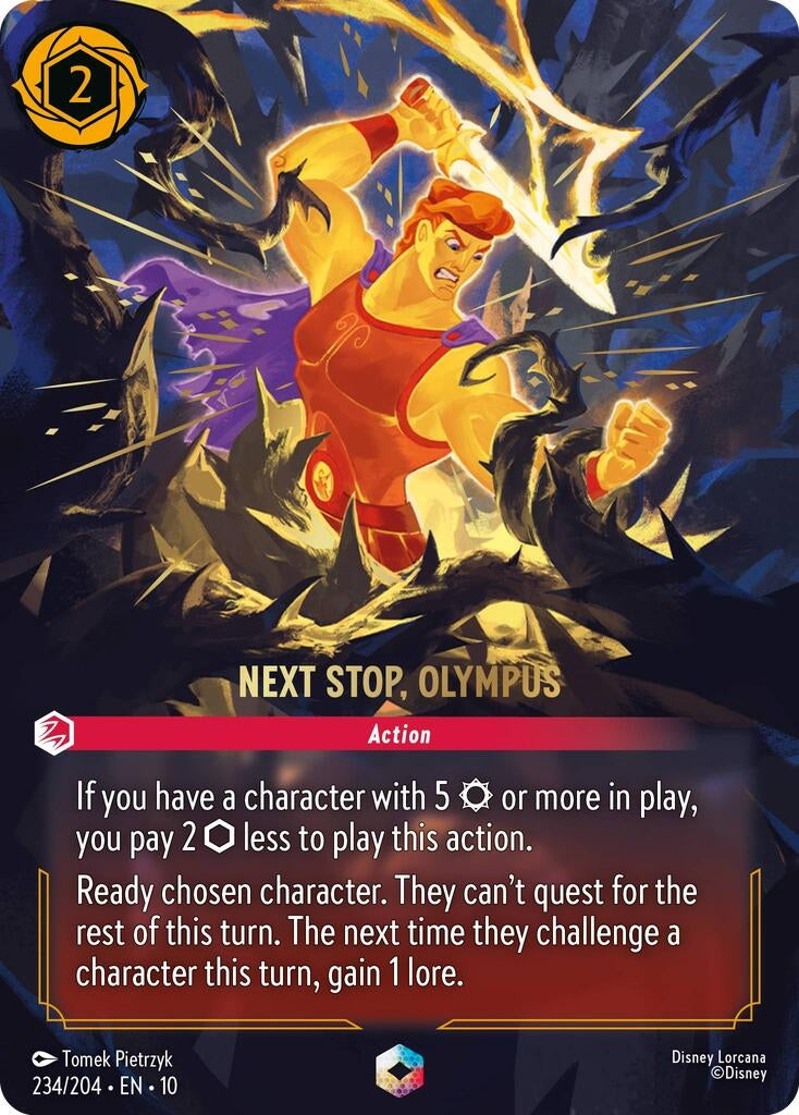 Image for Next Stop, Olympus (Enchanted) (234/204) (Whispers in the Well) - Disney Lorcana