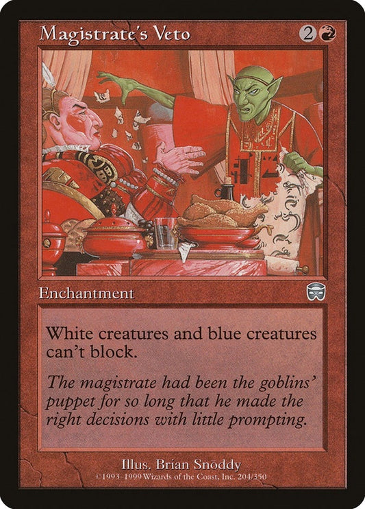 Image for Magistrate's Veto (204) (Mercadian Masques) - Magic: The Gathering