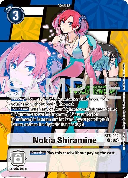 Image for Nokia Shiramine (Evolution Cup 2025 Vol. 3 Winner) (BT5-092 R) - Digimon Card Game