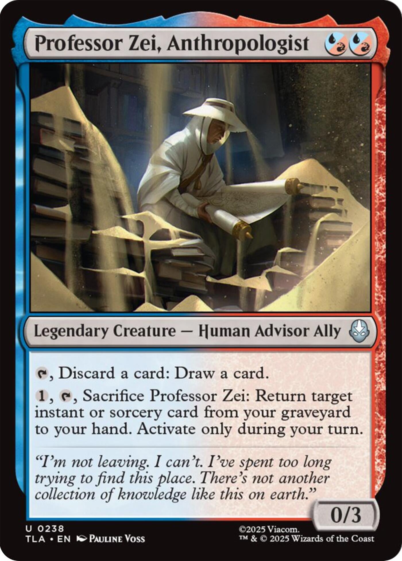 Image for Professor Zei, Anthropologist (238) (Avatar: The Last Airbender) - Magic: The Gathering