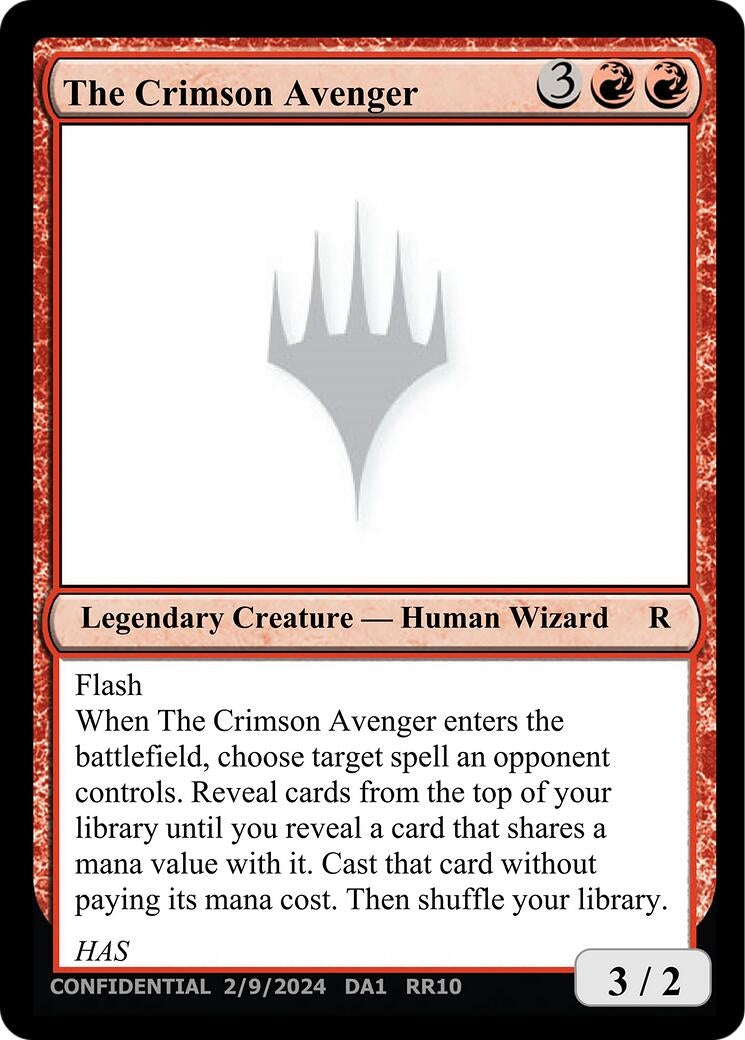 Image for The Crimson Avenger (Un-Known Event Playtest Cards) - Magic: The Gathering