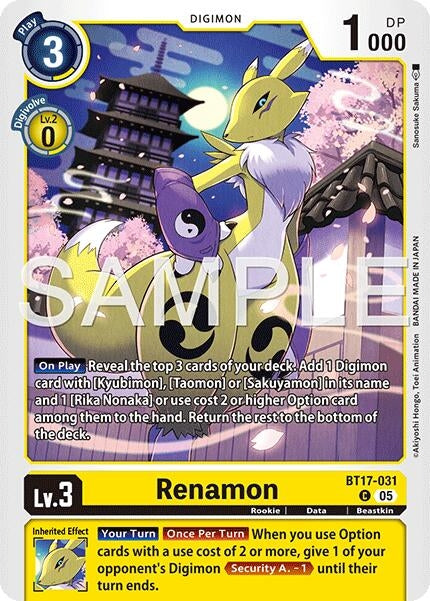 Image for Renamon (BT17-031) (Alternate Art) (BT17-031 C) - Digimon Card Game