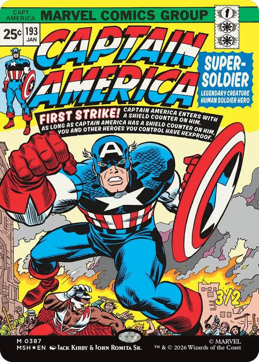 Image for Captain America, Super-Soldier (Borderless) (387) (Marvel Super Heroes) - Magic: The Gathering