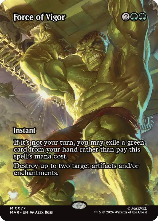 Image for Force of Vigor (Borderless) (77) (Marvel Universe Eternal-Legal) - Magic: The Gathering