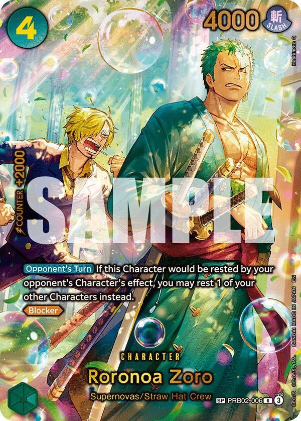 Image for Roronoa Zoro - PRB02-006 (SP) (Alternate Art) (Reprint) (PRB02-006) - One Piece Card Game