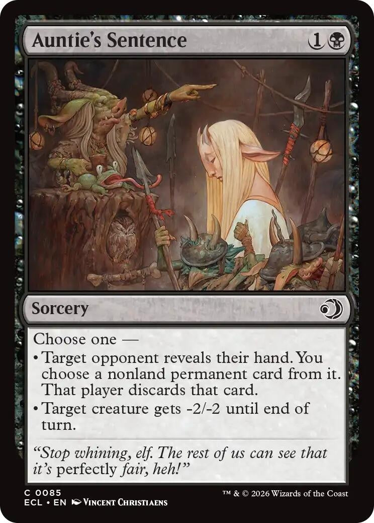 Image for Auntie's Sentence (85) (Lorwyn Eclipsed) - Magic: The Gathering