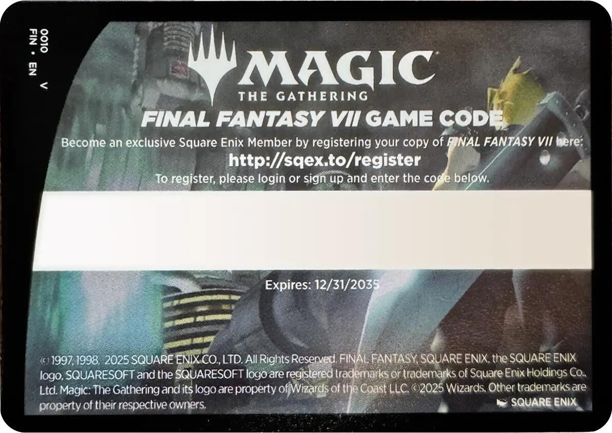 Image for FINAL FANTASY - FINAL FANTASY VII Game Code Card (10) (FINAL FANTASY) - Magic: The Gathering