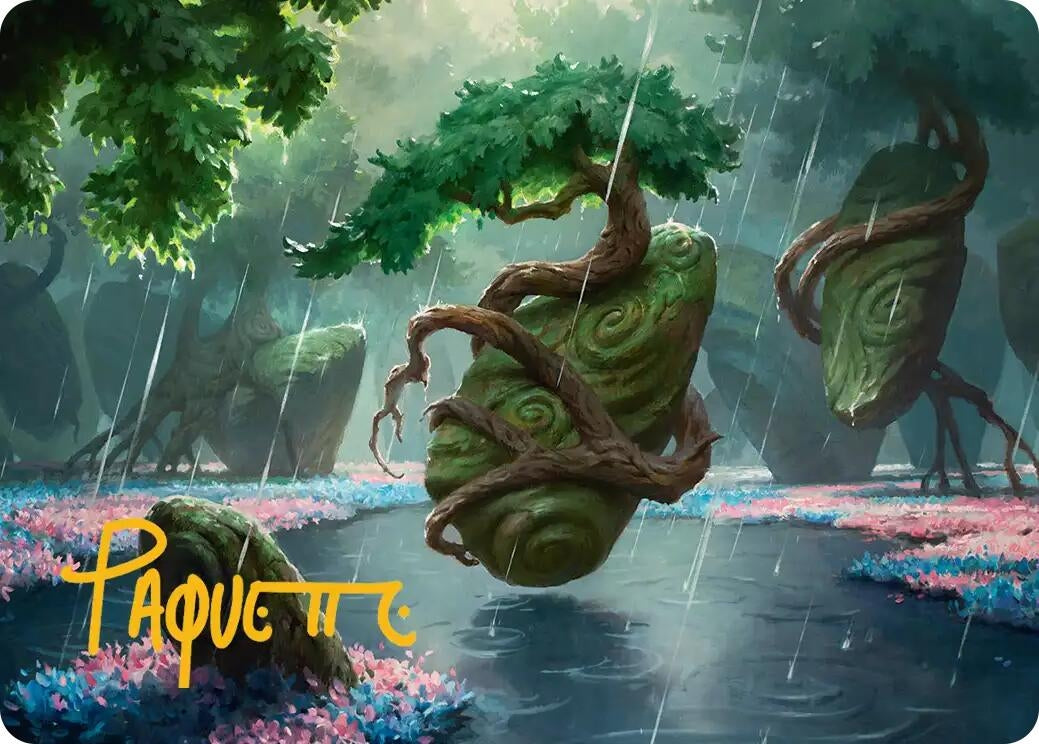 Image for Rain-Slicked Copse Art Card (Gold-Stamped Signature) (49) (Lorwyn Eclipsed) - Magic: The Gathering