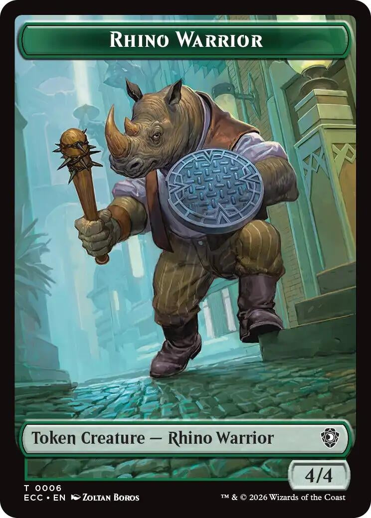 Image for Rhino Warrior // Elemental (0009) Double-Sided Token (6 // 9) (Lorwyn Eclipsed) - Magic: The Gathering