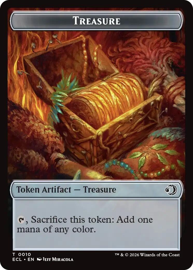 Image for Treasure // Copy Double-Sided Token (10 // 1) (Lorwyn Eclipsed) - Magic: The Gathering
