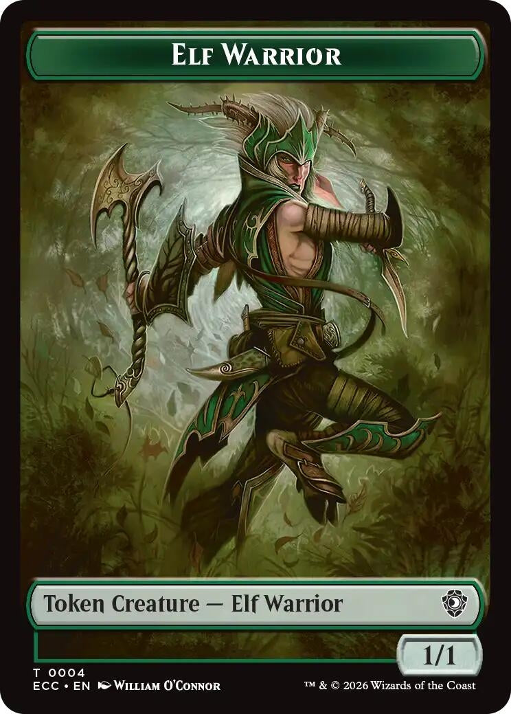 Image for Elf Warrior (0004) // Plant (0005) Double-Sided Token (4 // 5) (Lorwyn Eclipsed) - Magic: The Gathering