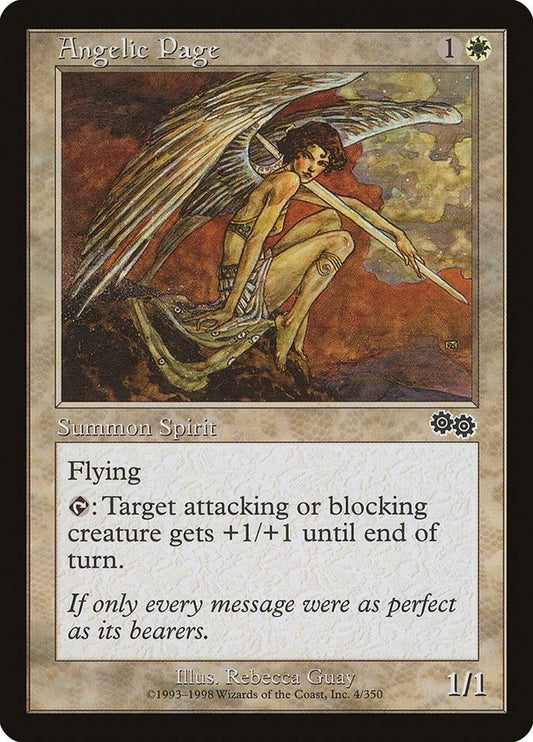 Image for Angelic Page (4) (Urza's Saga) - Magic: The Gathering