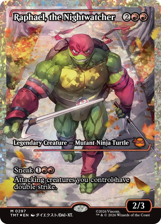 Image for Raphael, the Nightwatcher (Showcase) (Fracture Foil) (297) (Teenage Mutant Ninja Turtles) - Magic: The Gathering