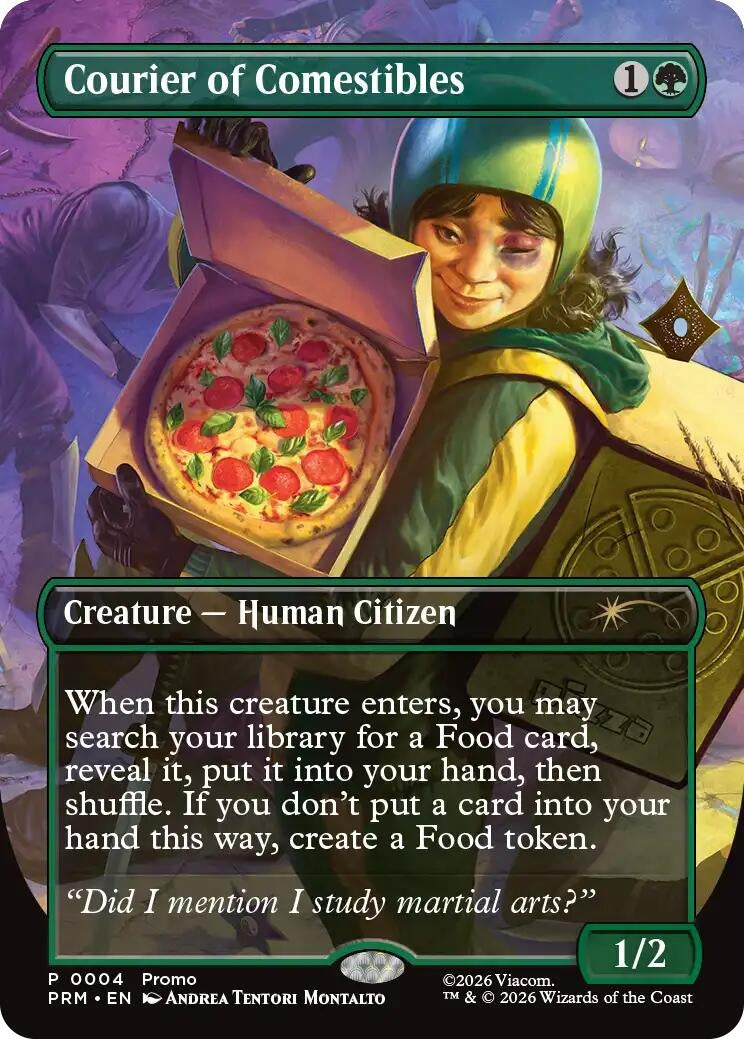 Image for Courier of Comestibles (Borderless) (4) (Unique and Miscellaneous Promos) - Magic: The Gathering