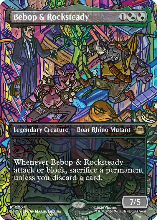 Image for Bebop & Rocksteady (Borderless) (204) (Teenage Mutant Ninja Turtles) - Magic: The Gathering