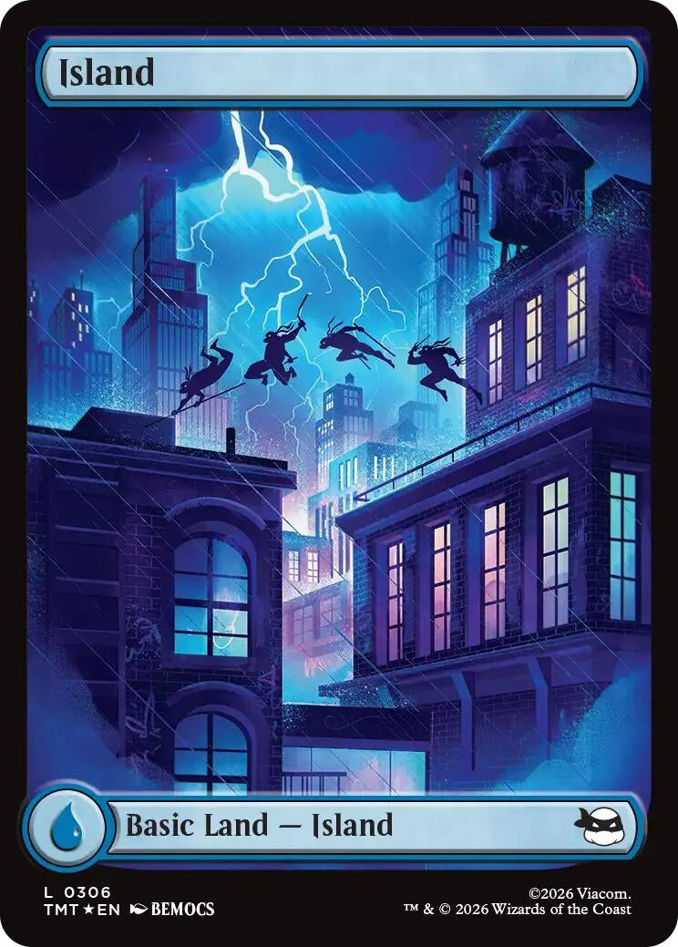 Image for Island (0306) (Surge Foil) (306) (Teenage Mutant Ninja Turtles) - Magic: The Gathering
