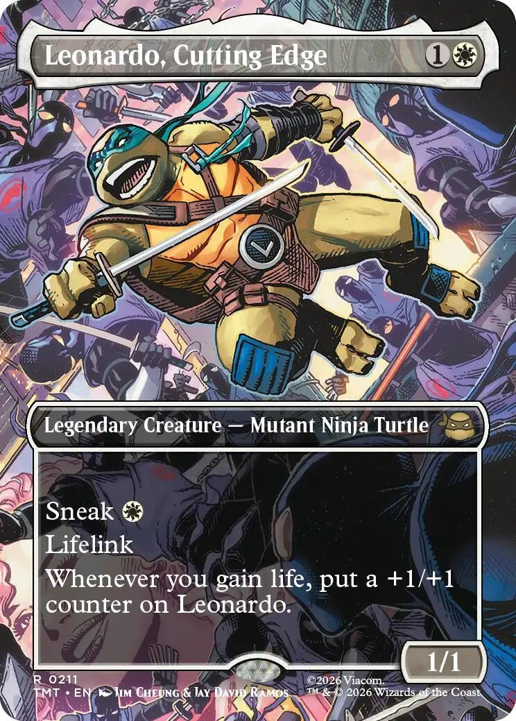 Image for Leonardo, Cutting Edge (Borderless) (211) (Teenage Mutant Ninja Turtles) - Magic: The Gathering