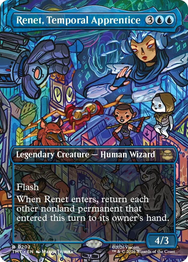 Image for Renet, Temporal Apprentice (Borderless) (202) (Teenage Mutant Ninja Turtles) - Magic: The Gathering