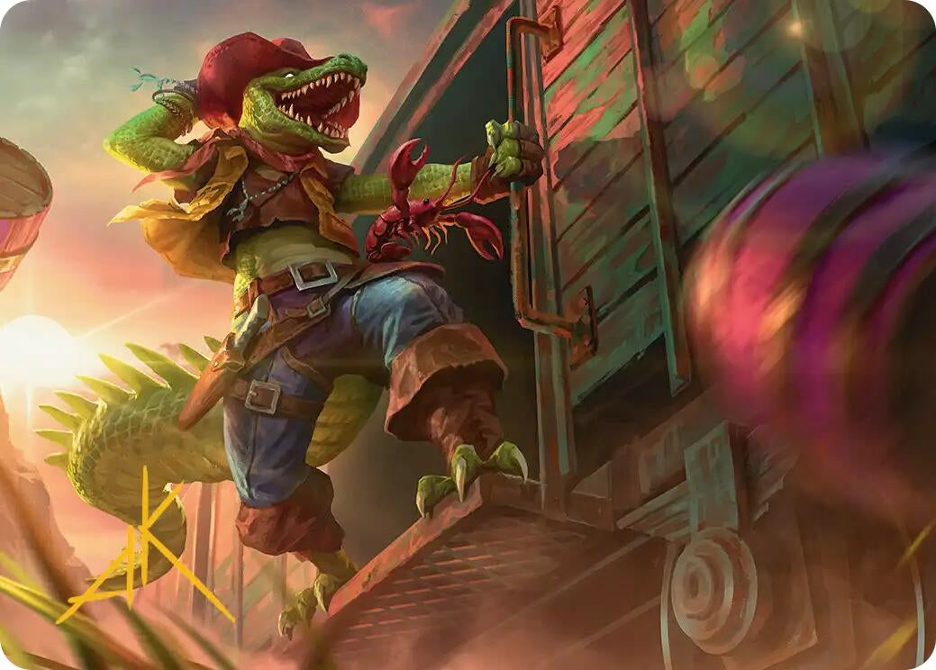 Image for Leatherhead, Iron Gator Art Card (Gold-Stamped Signature) (43) (Teenage Mutant Ninja Turtles) - Magic: The Gathering
