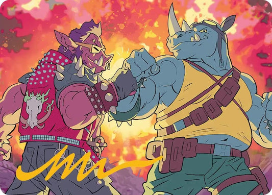 Image for Bebop & Rocksteady Art Card (Gold-Stamped Signature) (29) (Teenage Mutant Ninja Turtles) - Magic: The Gathering