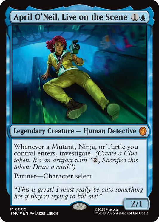 Image for April O'Neil, Live on the Scene (Surge Foil) (9) (Teenage Mutant Ninja Turtles) - Magic: The Gathering