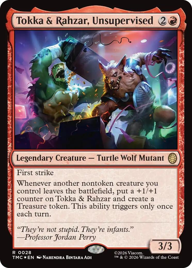 Image for Tokka & Rahzar, Unsupervised (Surge Foil) (28) (Teenage Mutant Ninja Turtles) - Magic: The Gathering