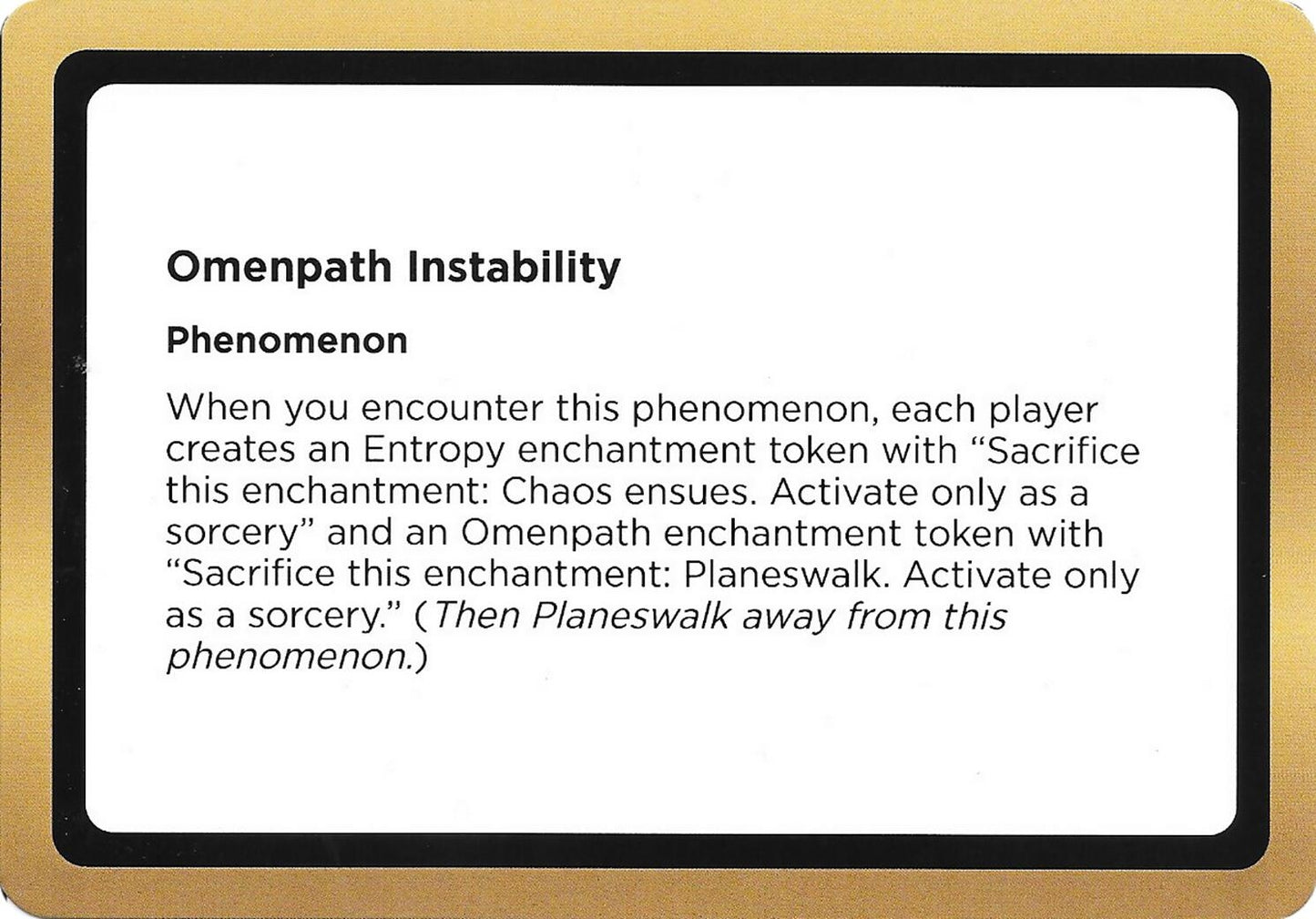 Image for Omenpath Instability (Black Lotus Unknown Planechase) (Oversize Cards) - Magic: The Gathering