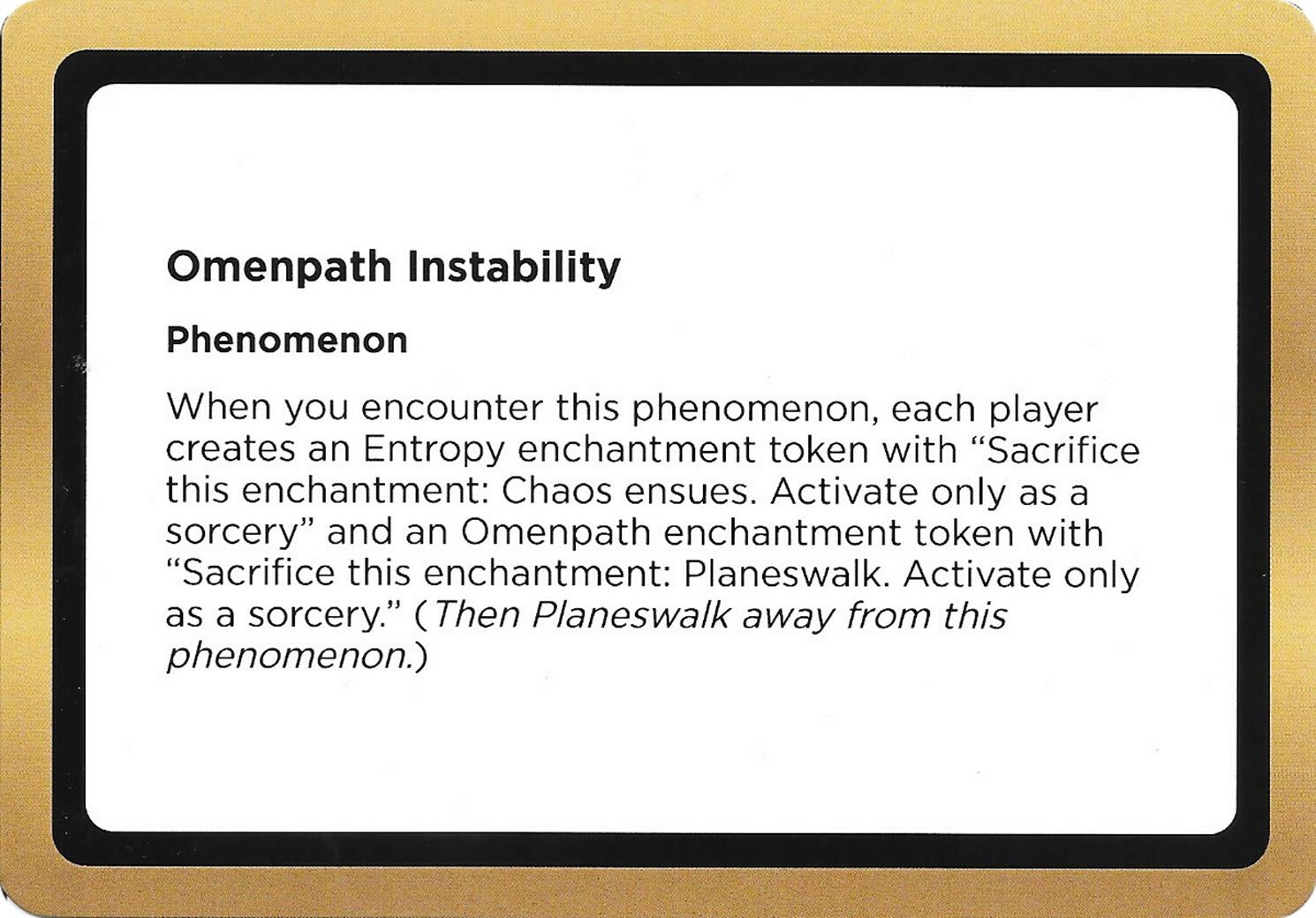 Image for Omenpath Instability (Black Lotus Unknown Planechase) (Oversize Cards) - Magic: The Gathering