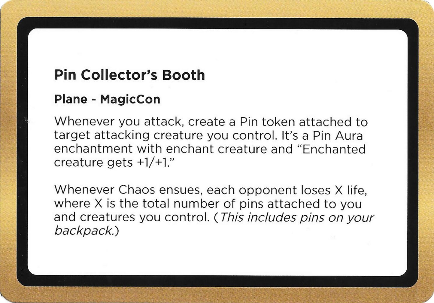 Image for Pin Collector's Booth (Black Lotus Unknown Planechase) (Oversize Cards) - Magic: The Gathering