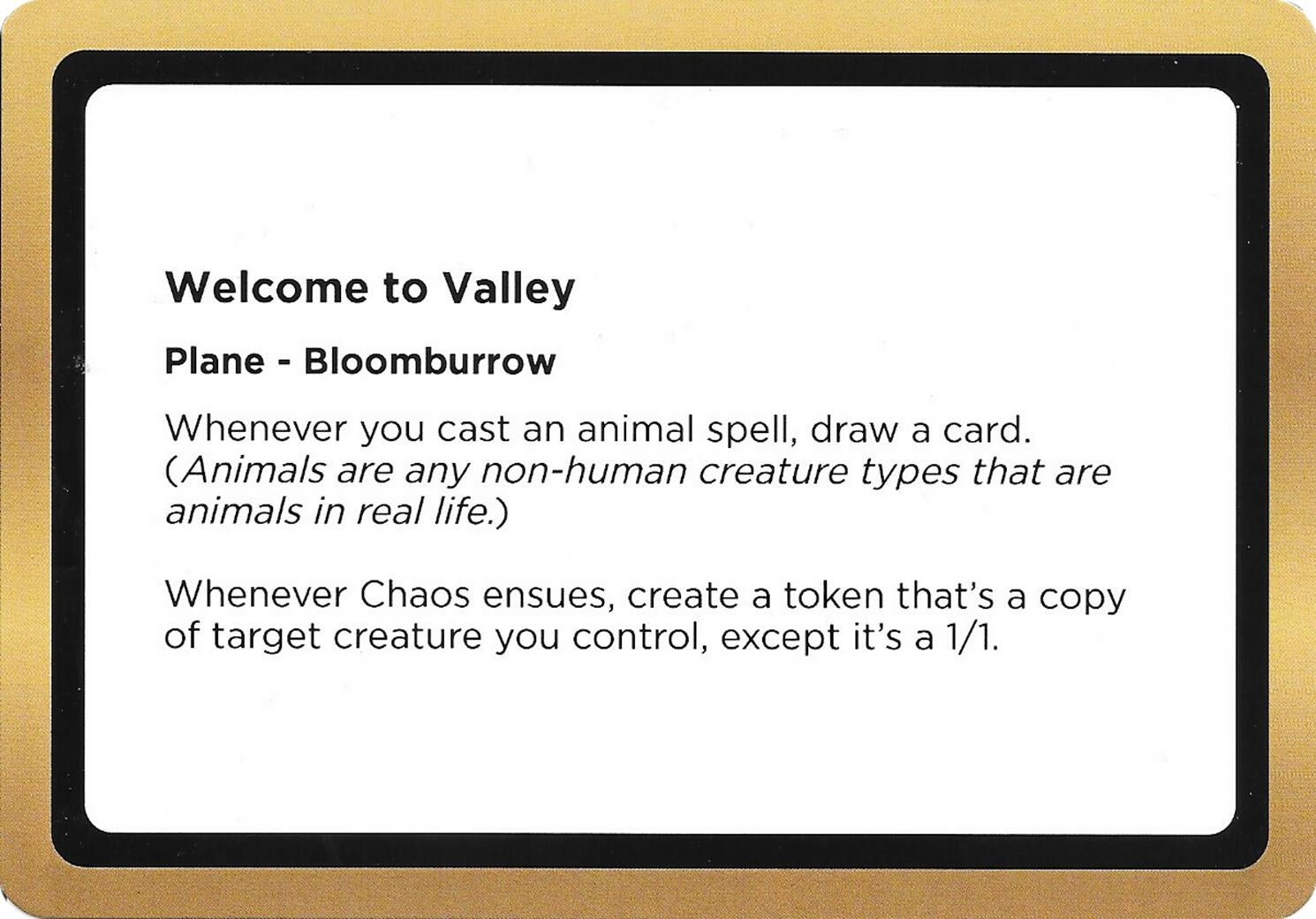 Image for Welcome to Valley (Black Lotus Unknown Planechase) (Oversize Cards) - Magic: The Gathering