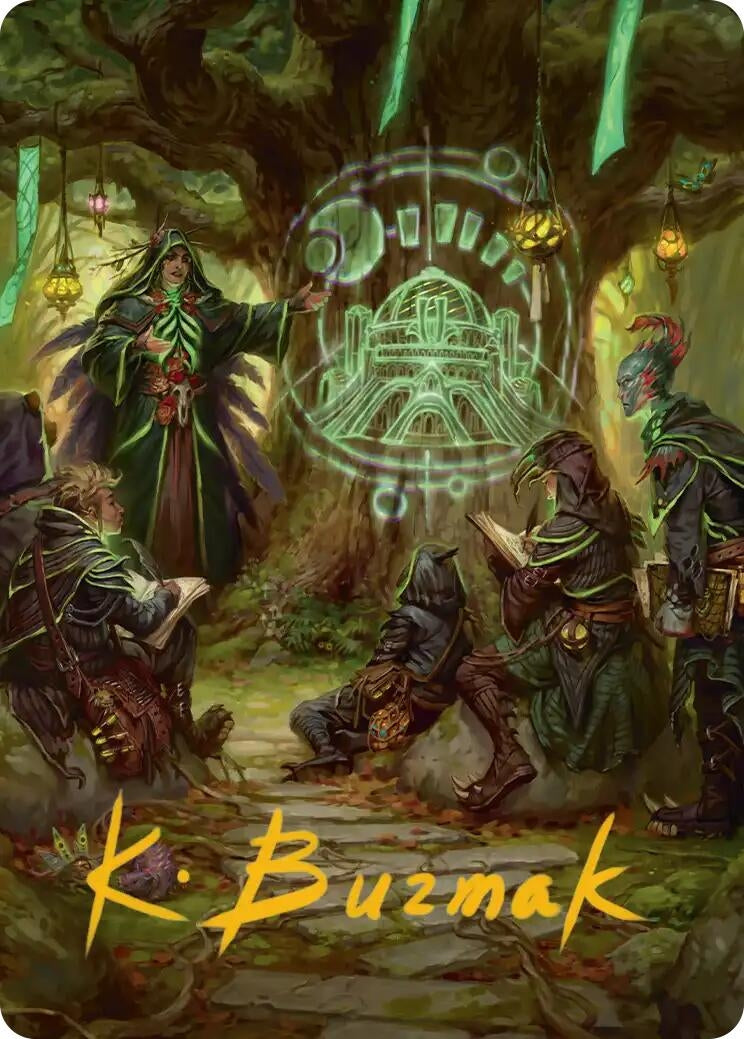Image for Sylvan Library Art Card (Gold-Stamped Signature) (42) (Secrets of Strixhaven) - Magic: The Gathering