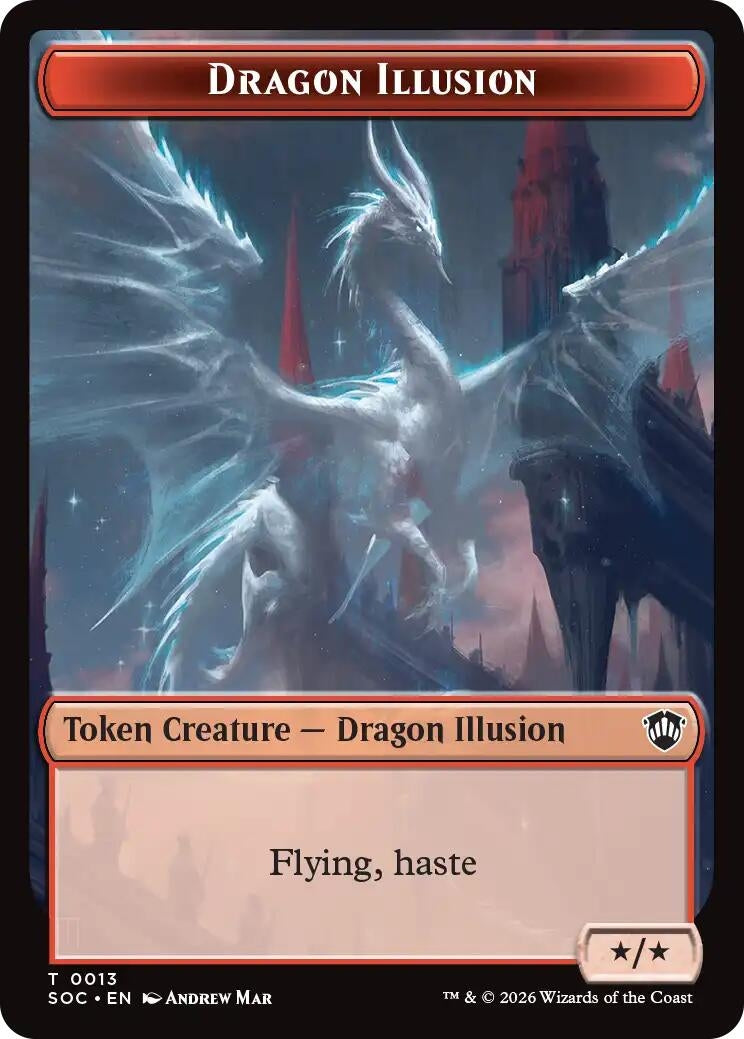 Image for Dragon Illusion // Elemental (0002) Double-Sided Token (13 // 2) (Secrets of Strixhaven) - Magic: The Gathering
