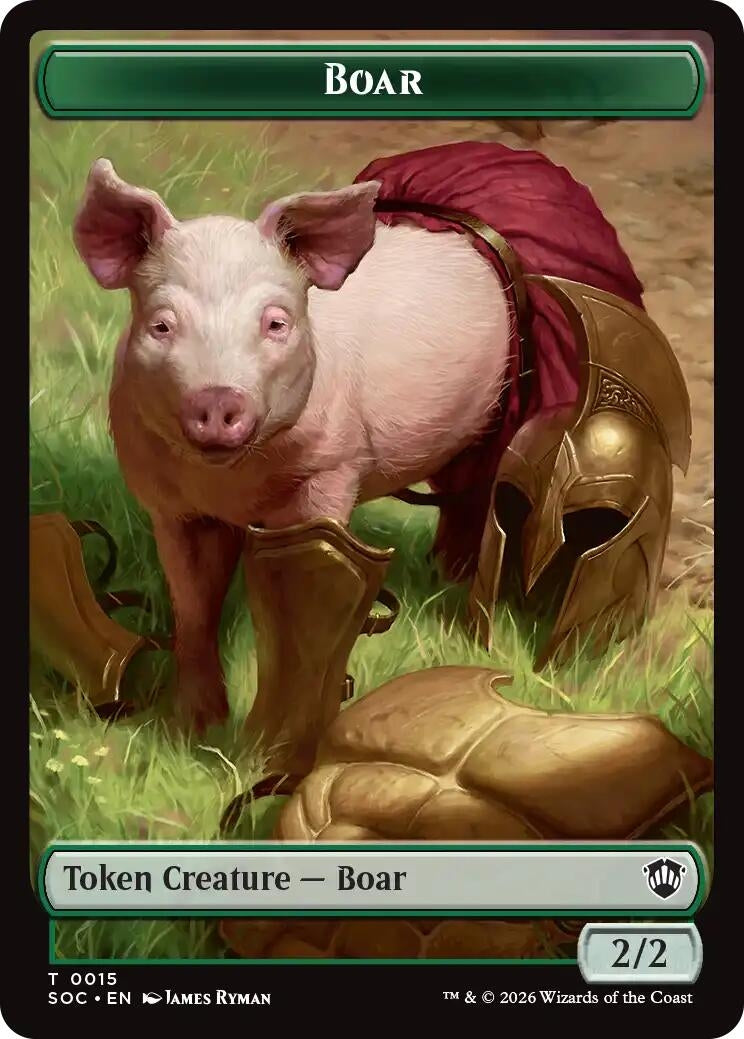 Image for Boar // Fractal (0005) Double-Sided Token (15 // 5) (Secrets of Strixhaven) - Magic: The Gathering