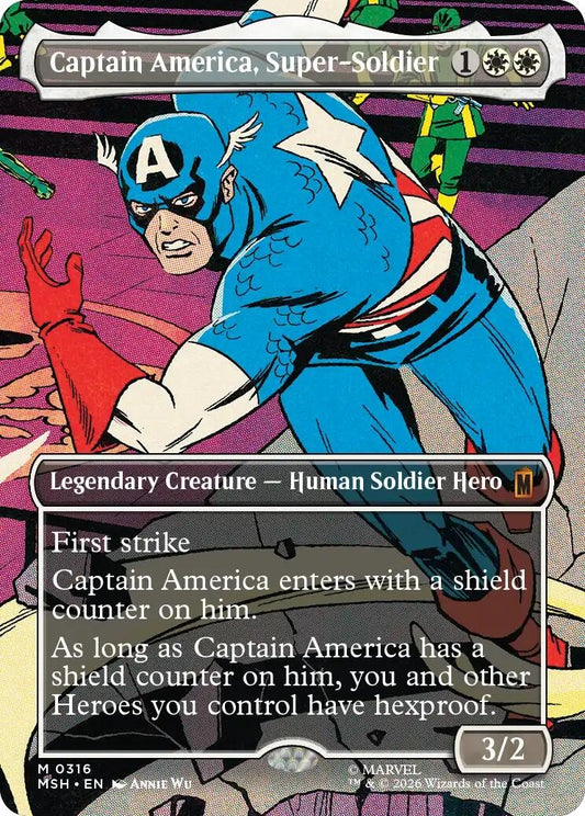 Image for Captain America, Super-Soldier (Borderless) (0316) (316) (Marvel Super Heroes) - Magic: The Gathering