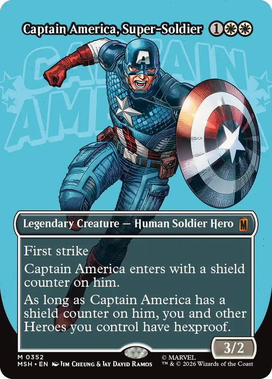 Image for Captain America, Super-Soldier (Borderless) (0352) (352) (Marvel Super Heroes) - Magic: The Gathering