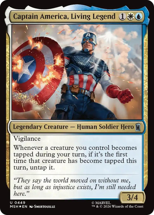 Image for Captain America, Living Legend (Surge Foil) (449) (Marvel Super Heroes) - Magic: The Gathering