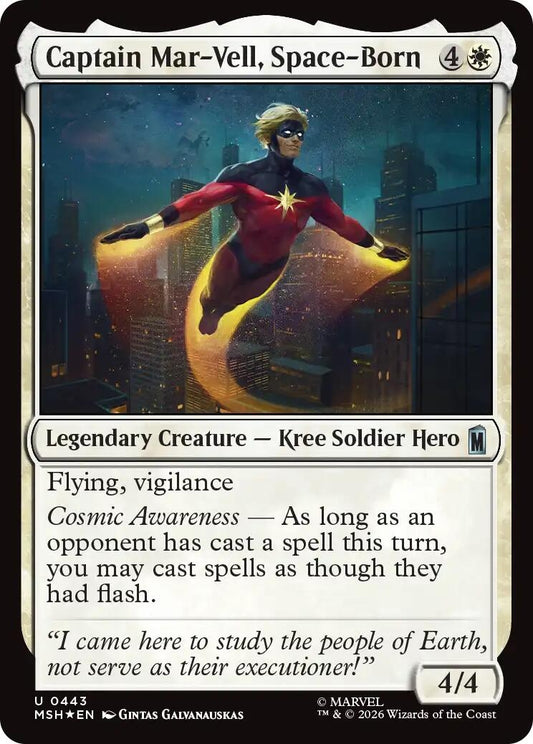 Image for Captain Mar-Vell, Space-Born (Surge Foil) (443) (Marvel Super Heroes) - Magic: The Gathering