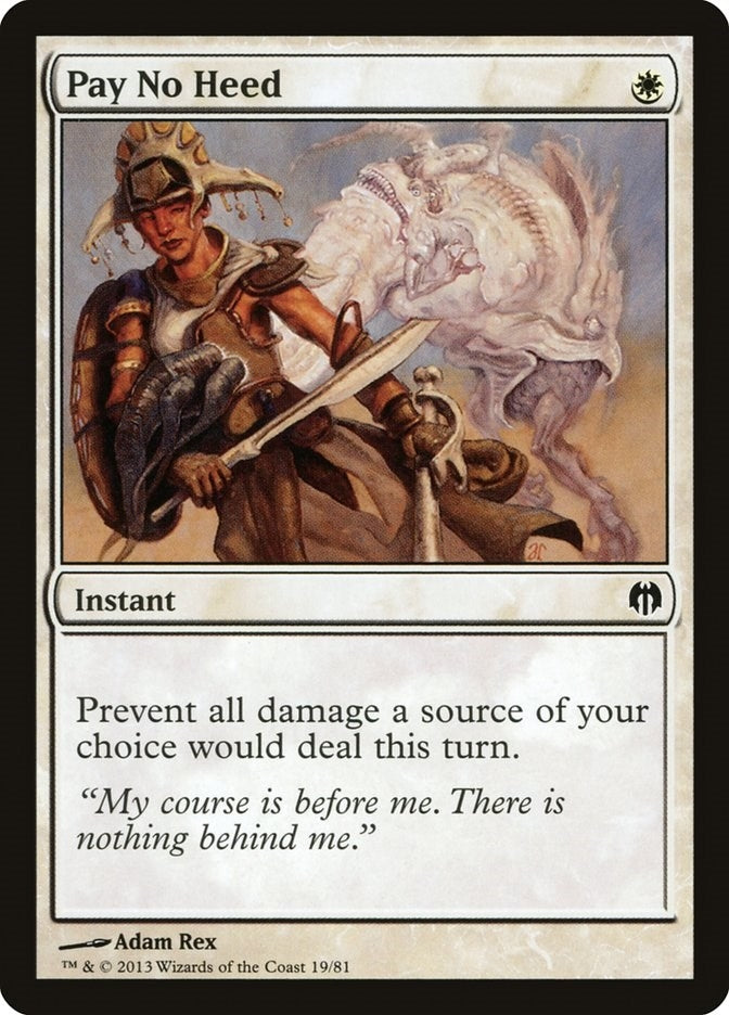 Image for Pay No Heed (19) (Duel Decks: Heroes vs. Monsters) - Magic: The Gathering